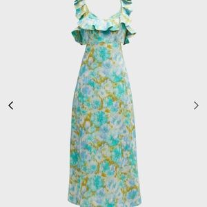 Zimmerman High Tide Frilled Midi Dress